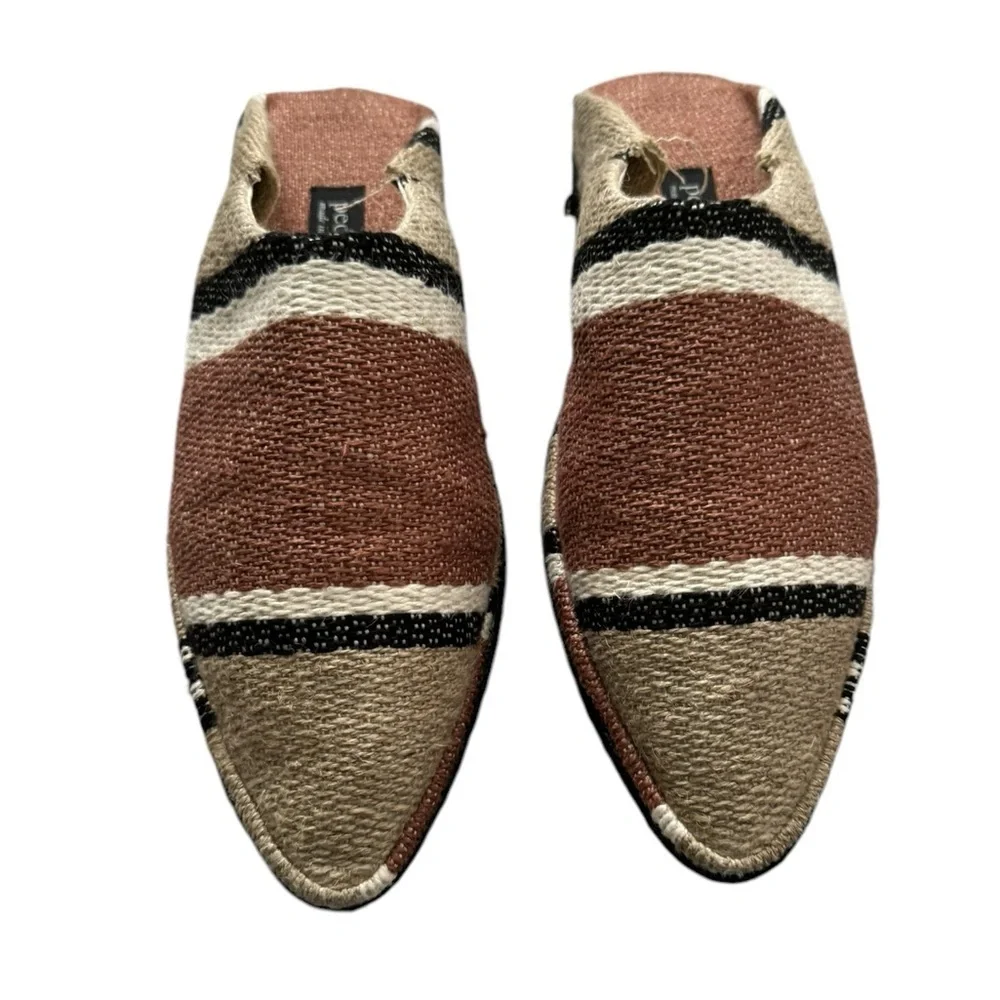 NEW Pedro Garcia Striped Mules Espadrilles size 11 Neutral